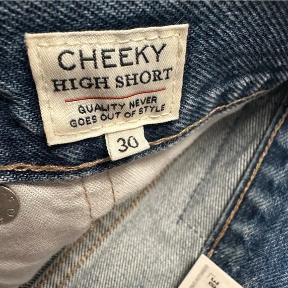 NWT Levi’s | Blue Floral Embroidered High Rise Frayed Hem Denim Shorts Size 30 - Picture 8 of 9